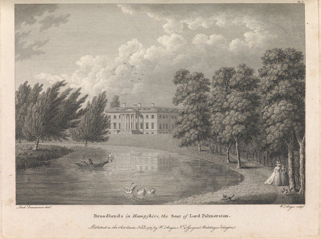 Broadlands in Hampshire, la Residenza di Lord Palmerston, tavola 1; pagina 42 (Volume Uno) da William Angus