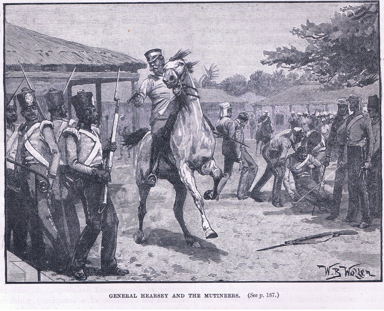Generale Hearsay e i ribelli, 1857 d.C. da William Barnes Wollen
