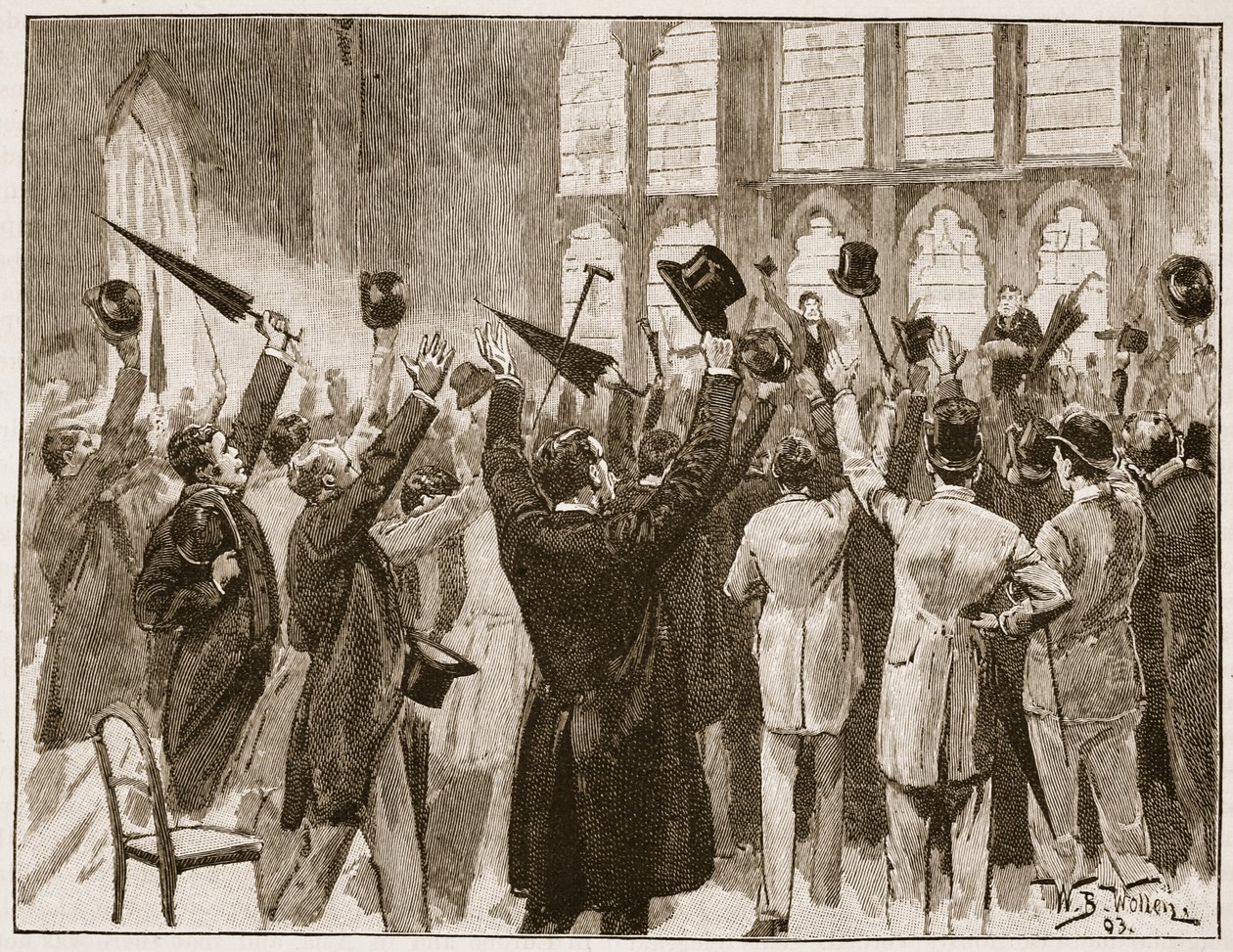 Incontro di Jingoes a Guildhall, Londra, 1878, illustrazione da 