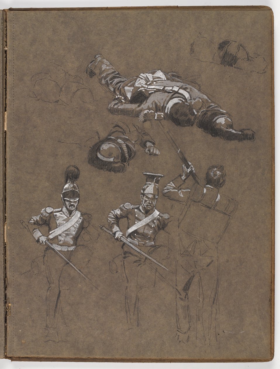 Studi per il dipinto a olio, La bandiera: Albuhera, 16 maggio 1811 da William Barnes Wollen