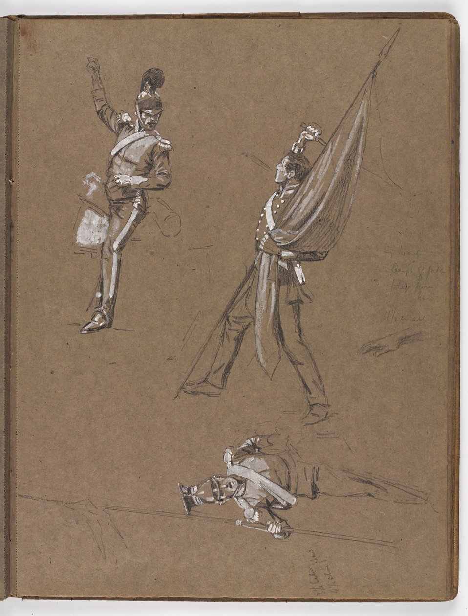 Studi per il dipinto a olio, La bandiera: Albuhera, 16 maggio 1811 da William Barnes Wollen