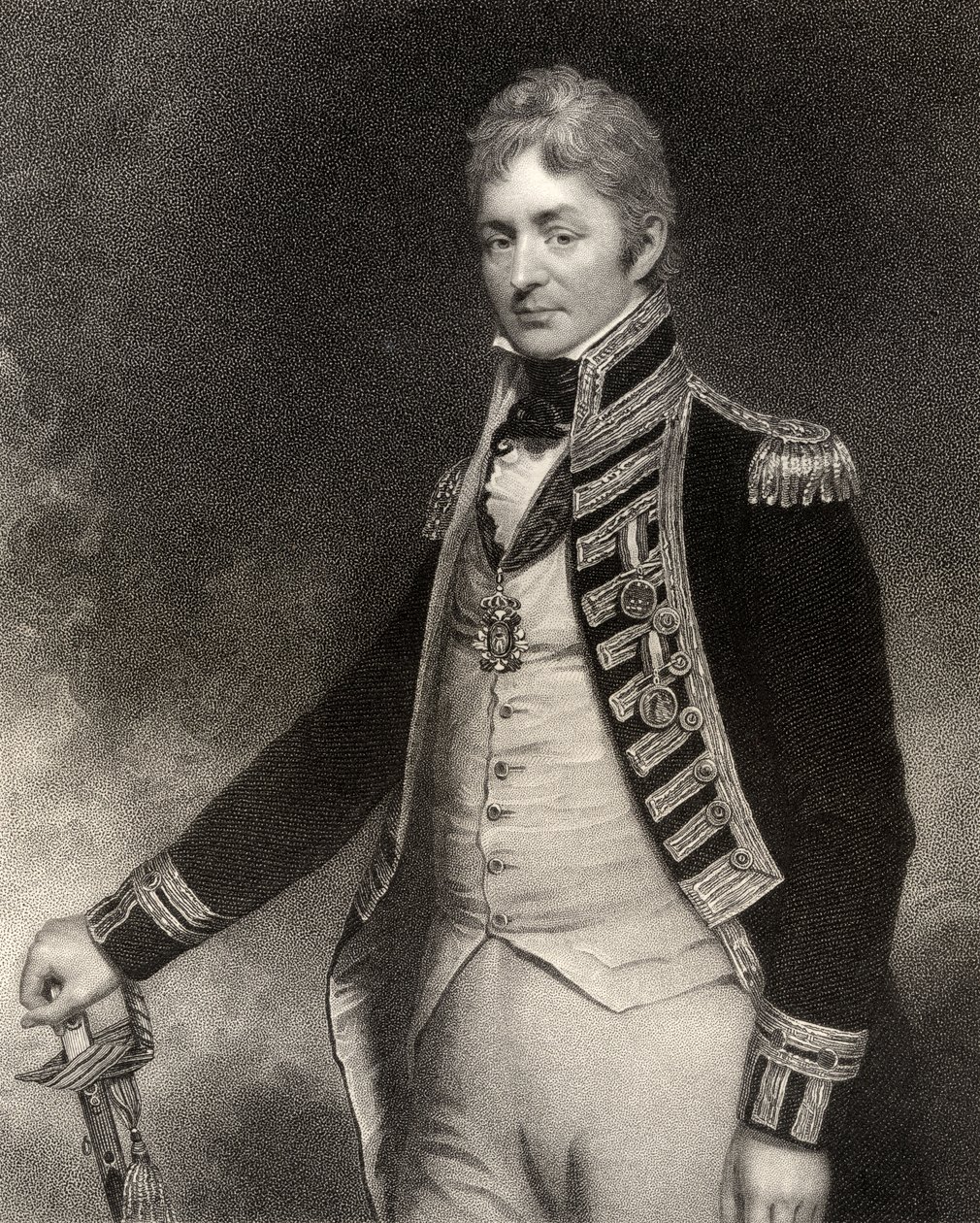 Sir Thomas Troubridge, 1° Barone, inciso da W. Holl, da 