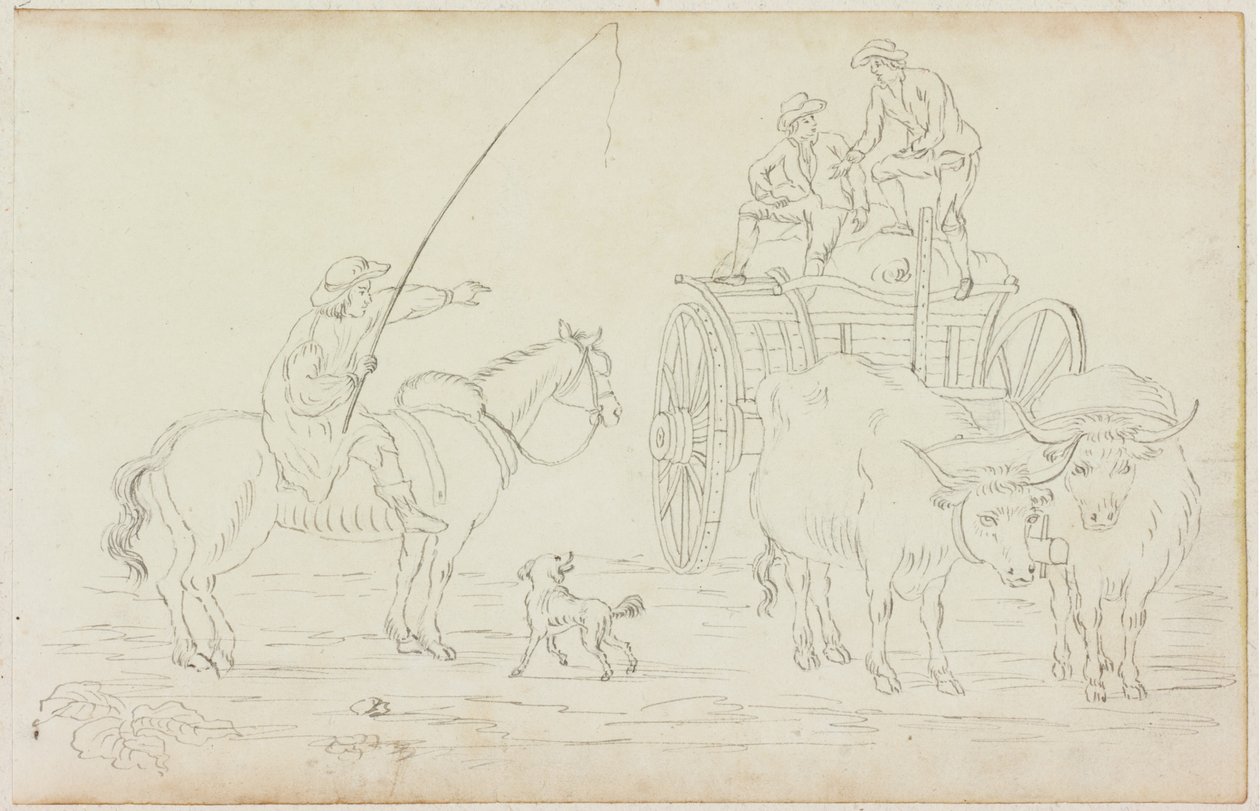 Carro di buoi che blocca la strada da William Beilby