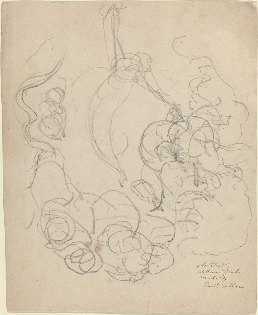 Una figura che ascende in una gloria di nuvole (?) da William Blake