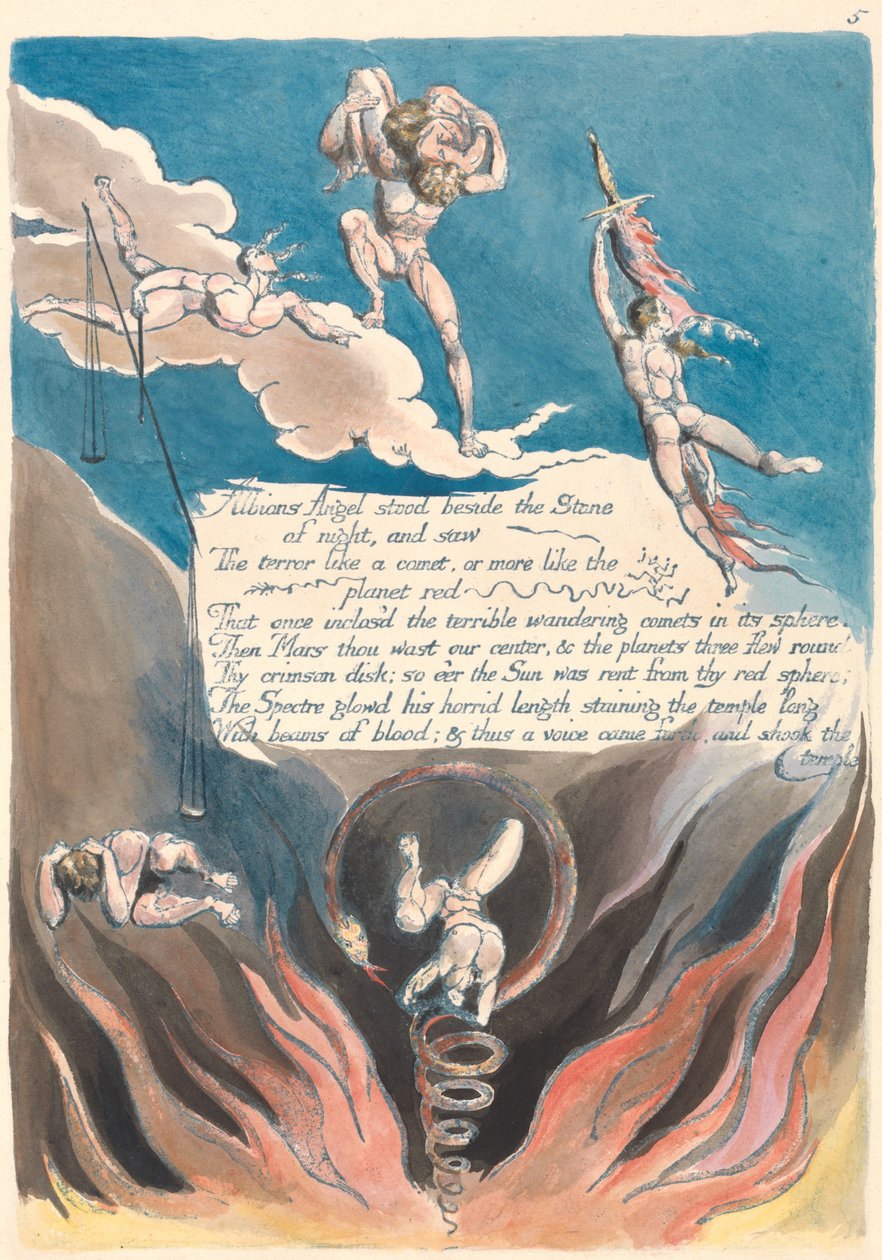 Albions Engel stand neben dem Stein der Nacht und sah... (Platte 7) da William Blake