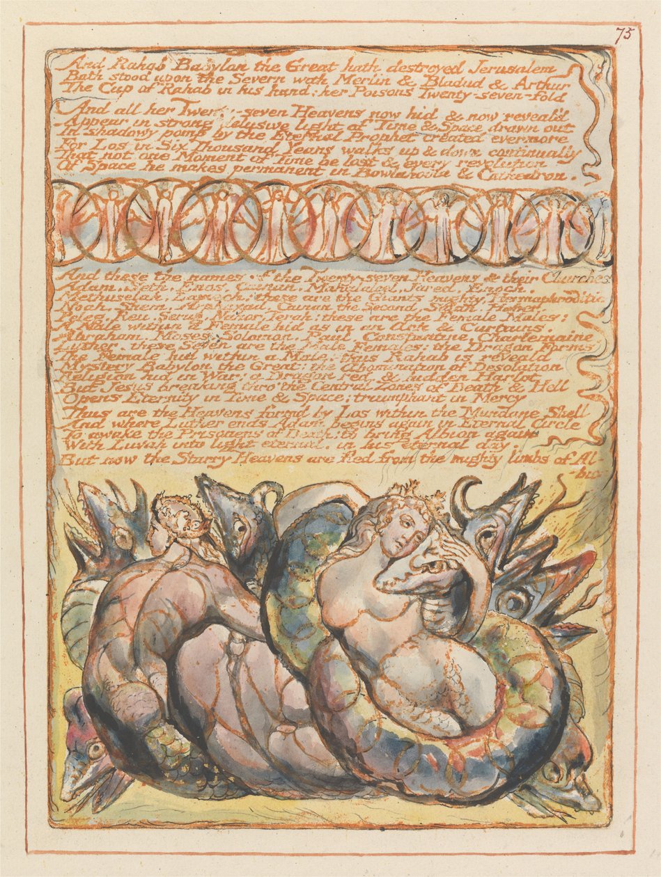 Und Rahab Babylon die Große (Platte 75) da William Blake