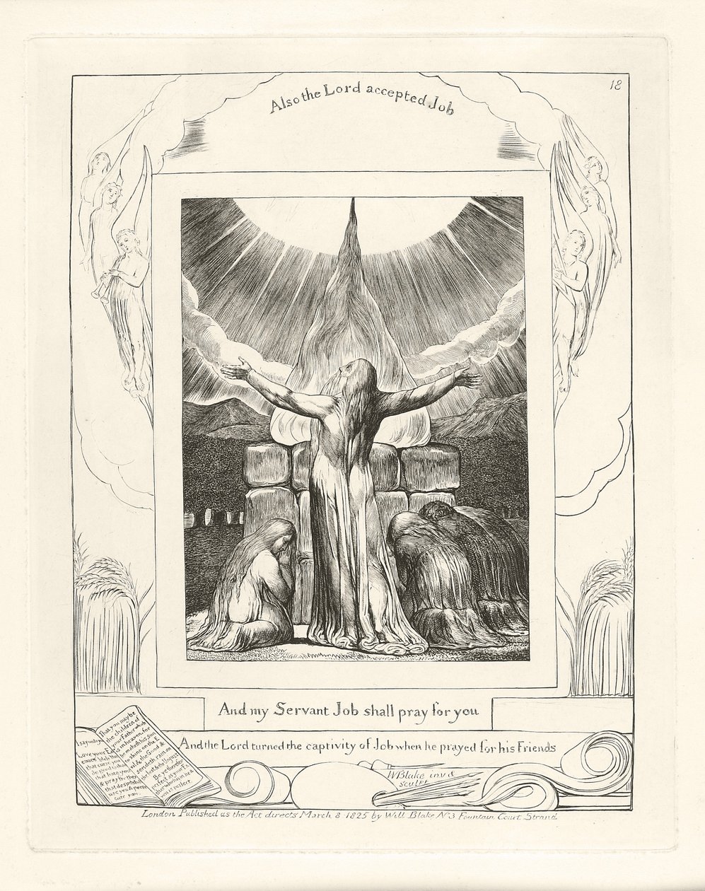 E il mio servo Giobbe pregherà per voi, 1825 da William Blake