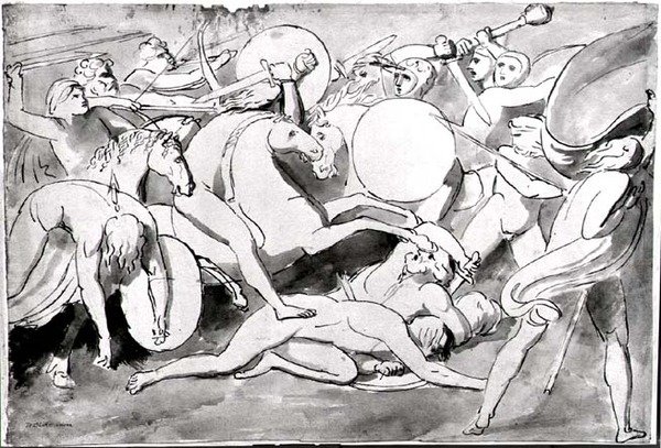 Scena di battaglia da William Blake