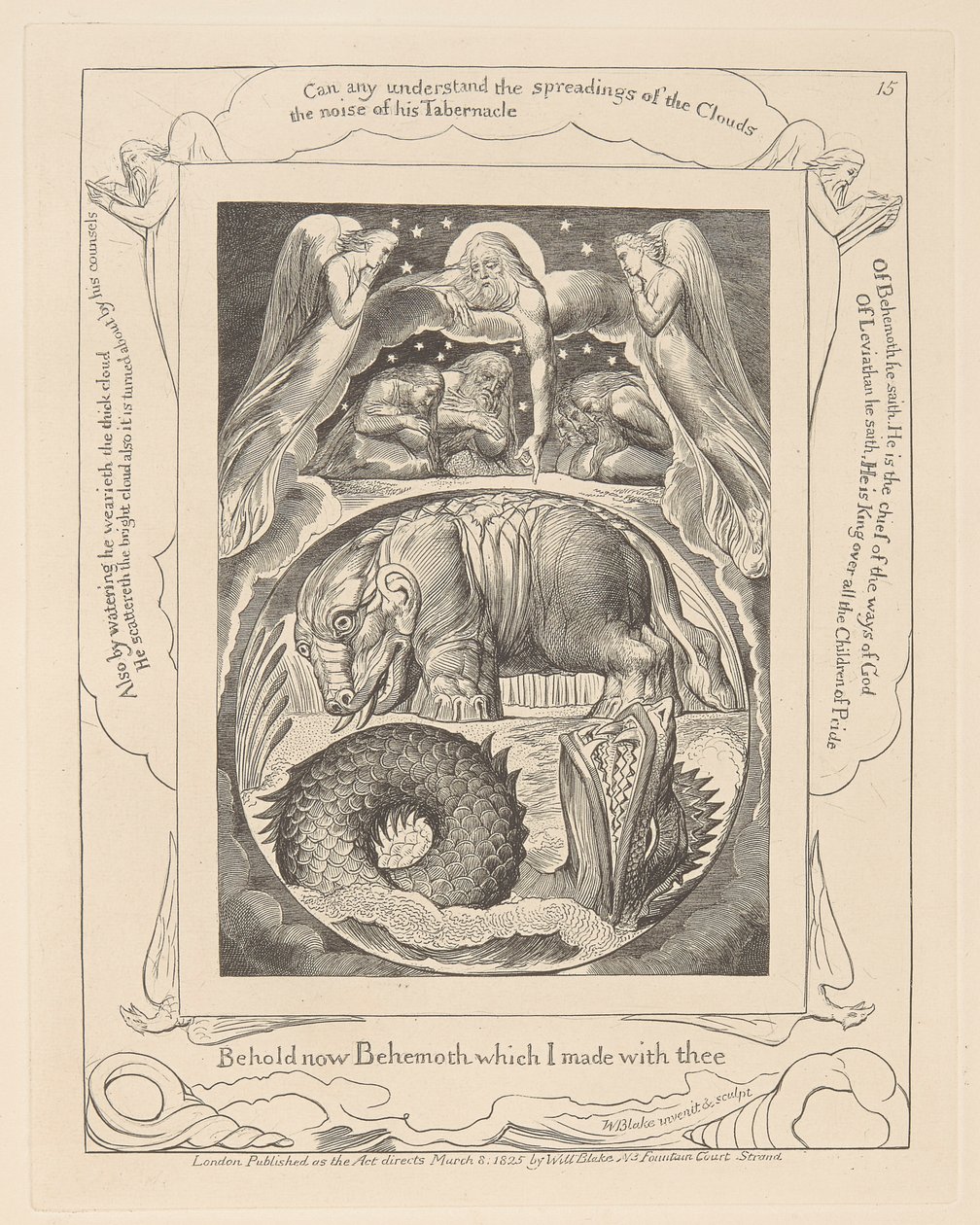 Libro di Giobbe, Tavola 15, Behemoth e Leviathan da William Blake