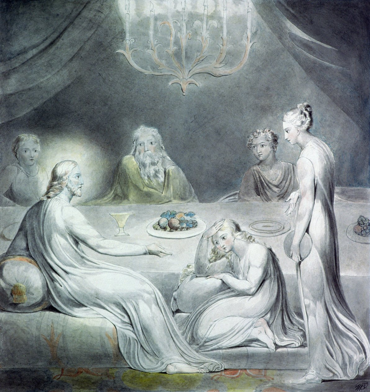 Cristo nella casa di Marta e Maria o La Maddalena penitente da William Blake