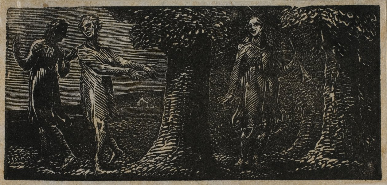 Colinet deriso da due ragazzi, da Le Pastorali di Virgilio da William Blake