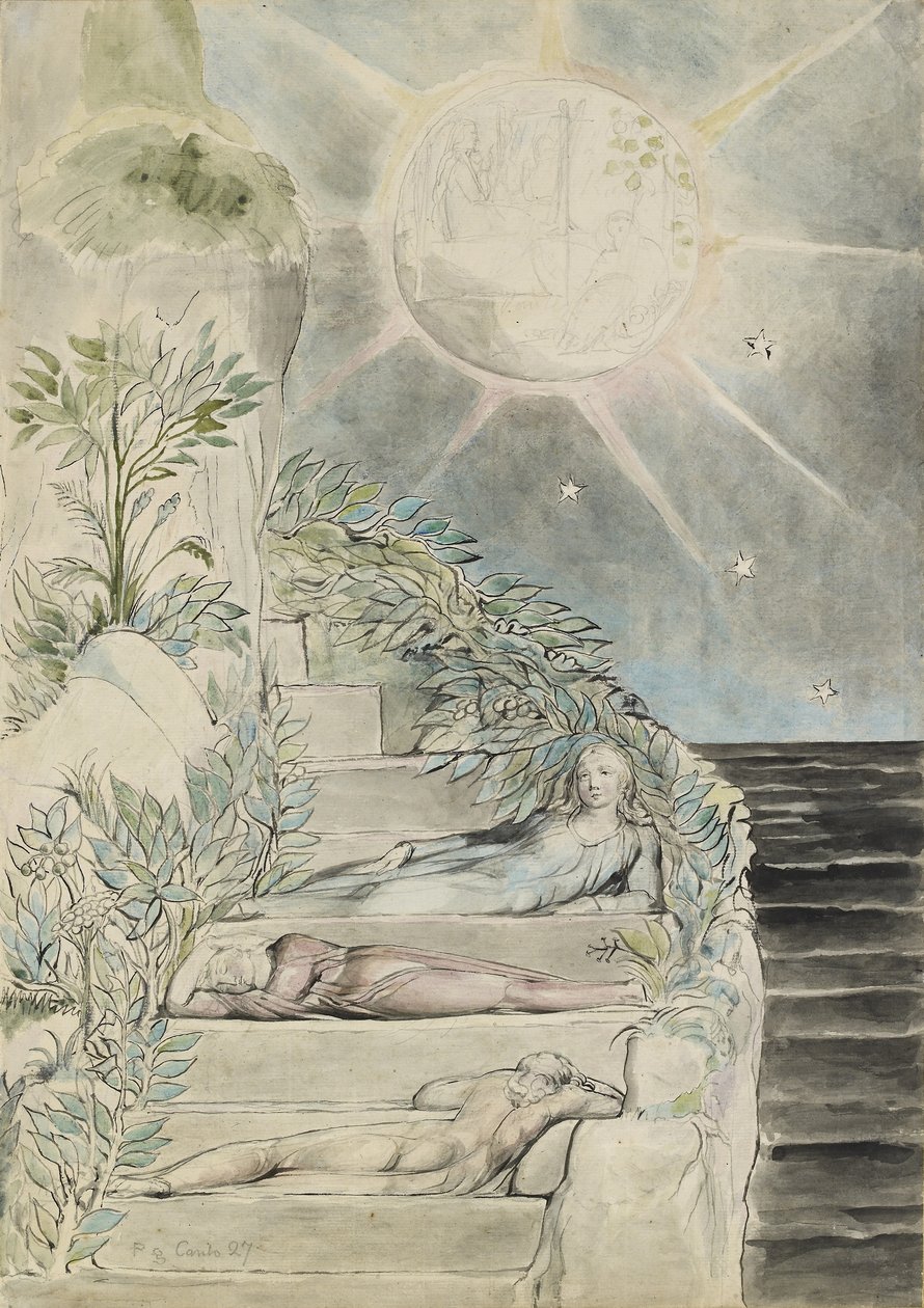 Dante e Stazio dormono, Virgilio guarda da William Blake