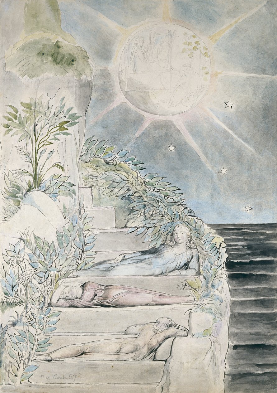 Dante e Stazio dormienti, Virgilio che guarda, illustrazione alla 