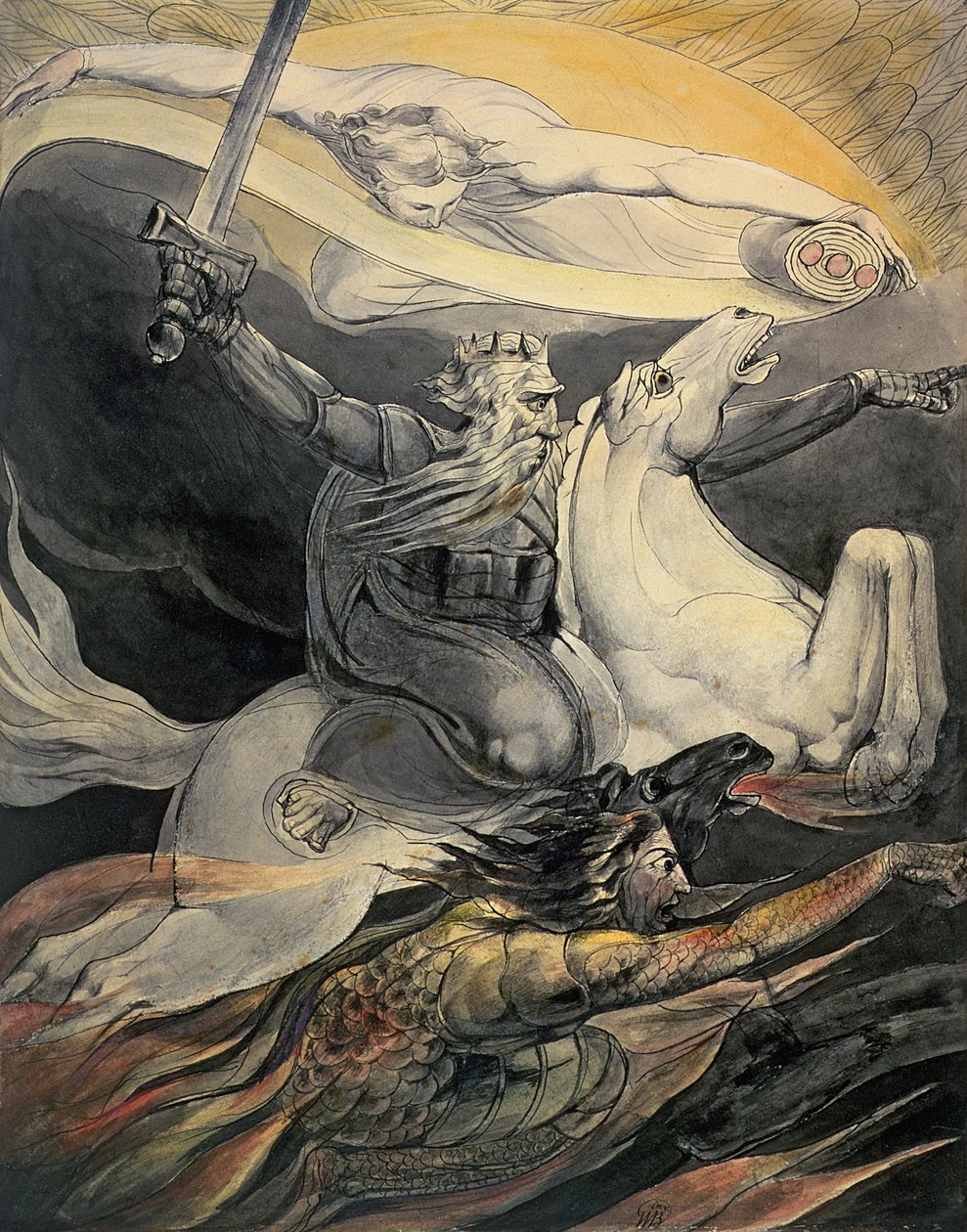 La Morte su un Cavallo Pallido, c.1800 da William Blake