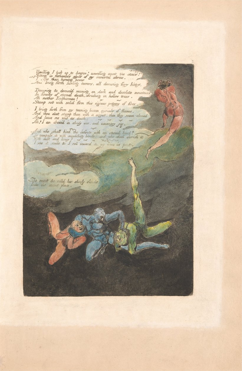 Europa. Una Profezia, Tavola 4, Non voglio guardare... (Bentley 5) da William Blake
