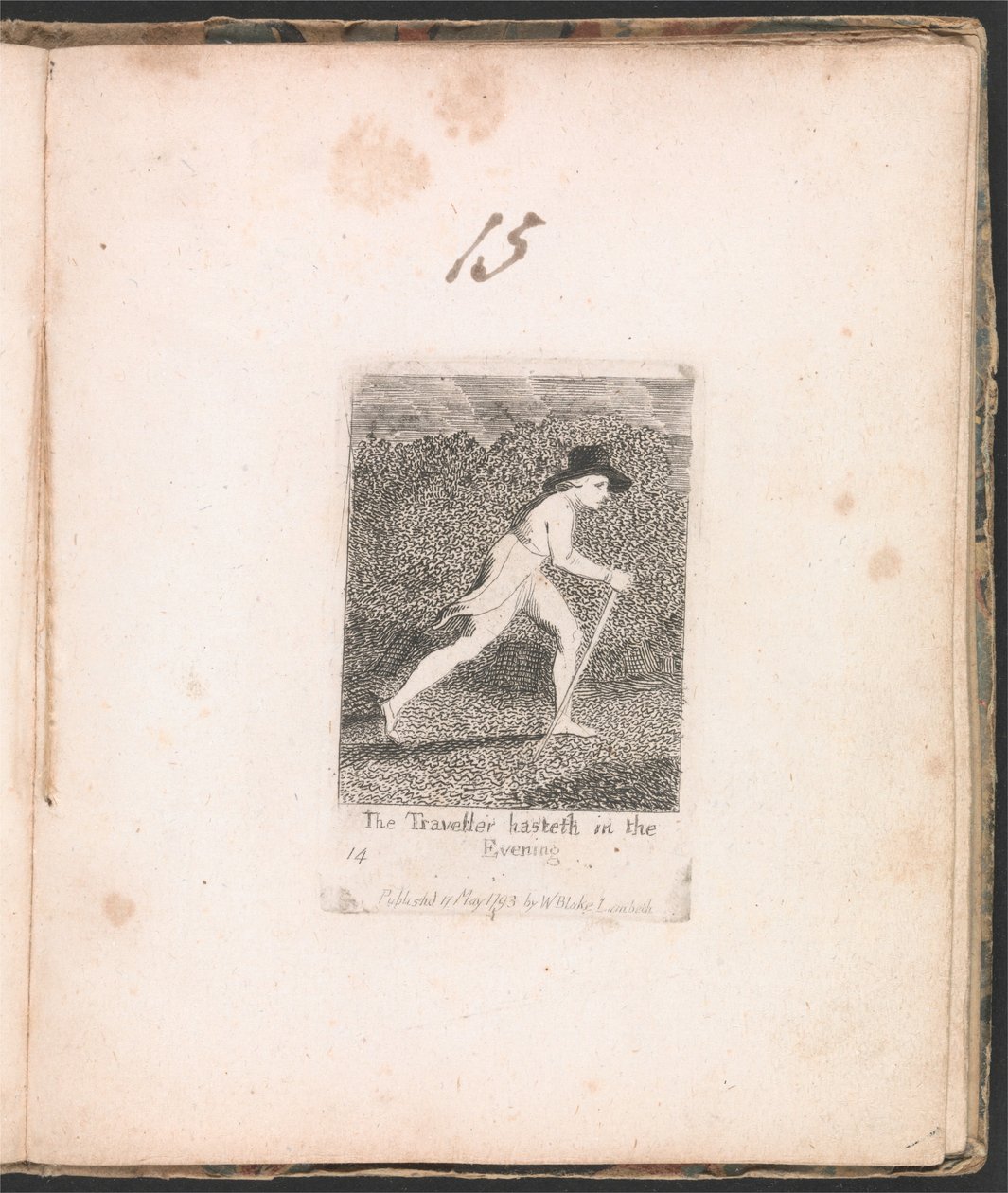 Per Bambini. Le Porte del Paradiso, Tavola 16, Il Viaggiatore si Affretta nella Sera da William Blake