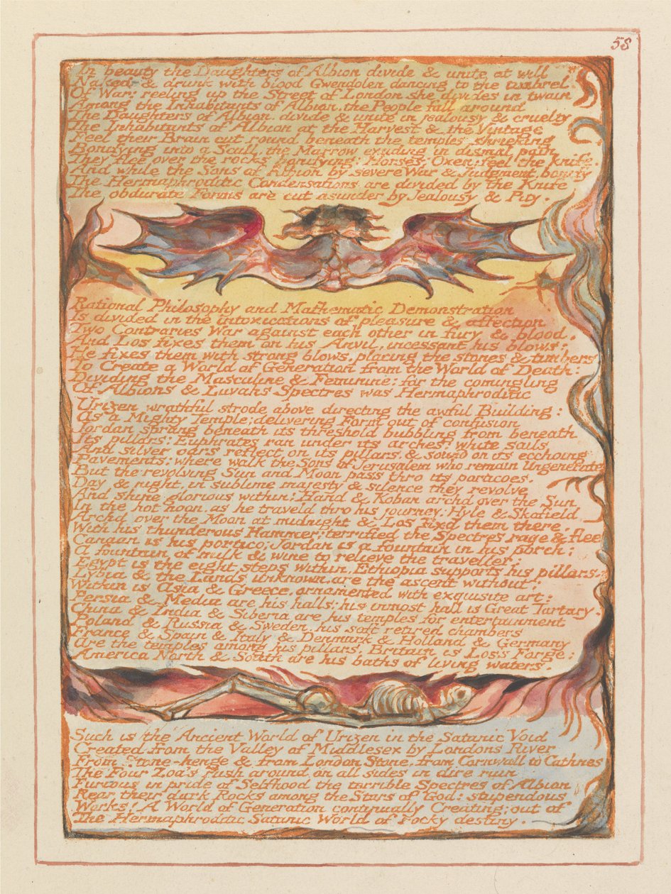 "In Schönheit teilen sich die Töchter von Albion..." (Platte 58) da William Blake