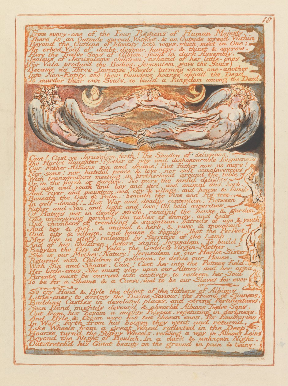 Gerusalemme, Tavola 18, Da ognuno delle Quattro Regioni.... da William Blake