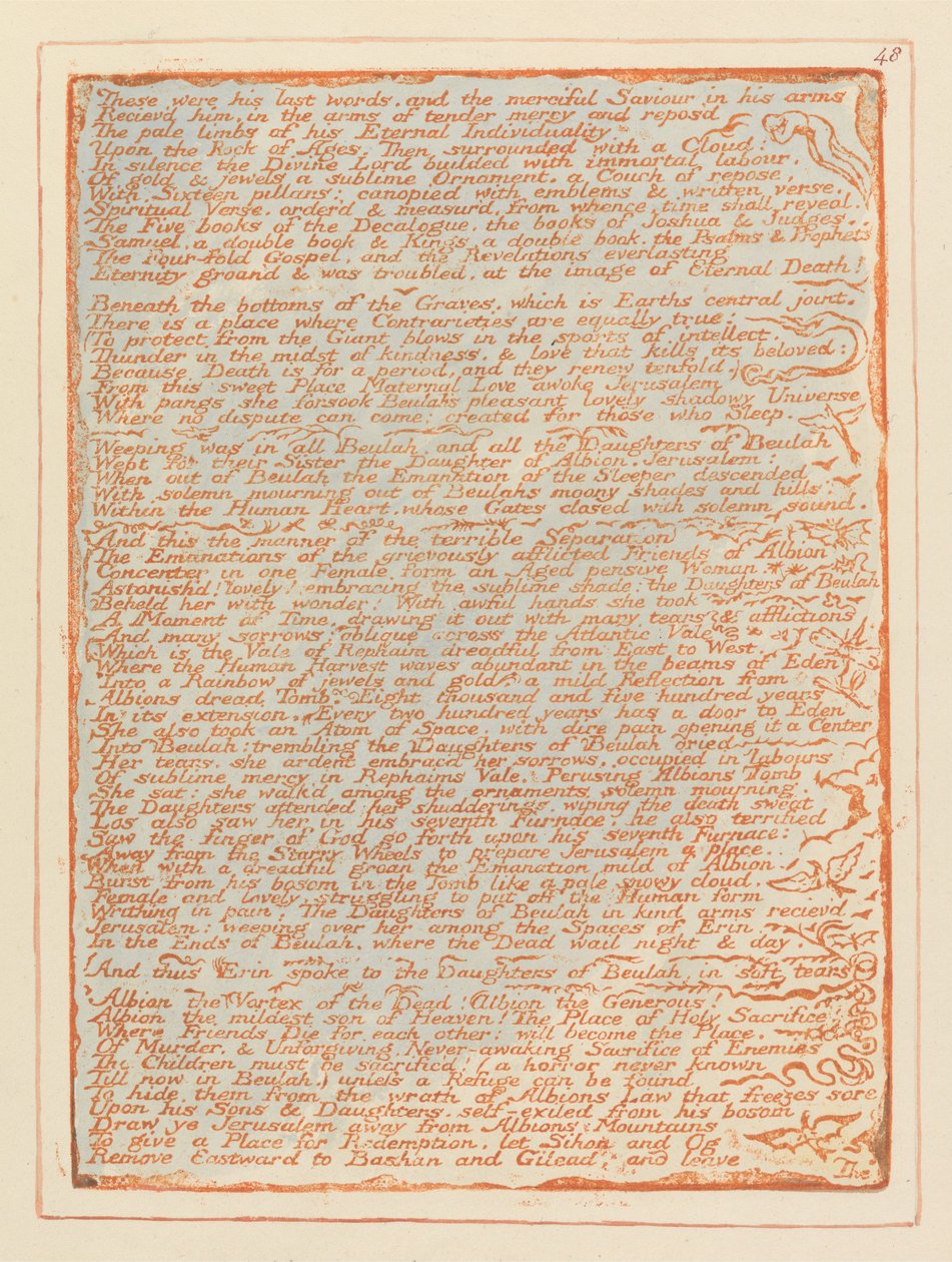 Gerusalemme, Tavola 48, Queste furono le sue ultime parole... da William Blake