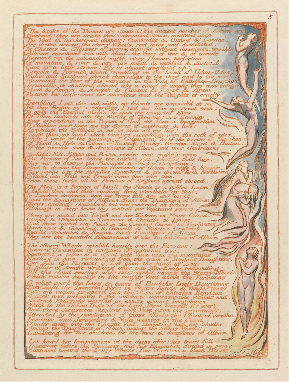 Gerusalemme, Tavola 5, Le rive del Tamigi.... da William Blake