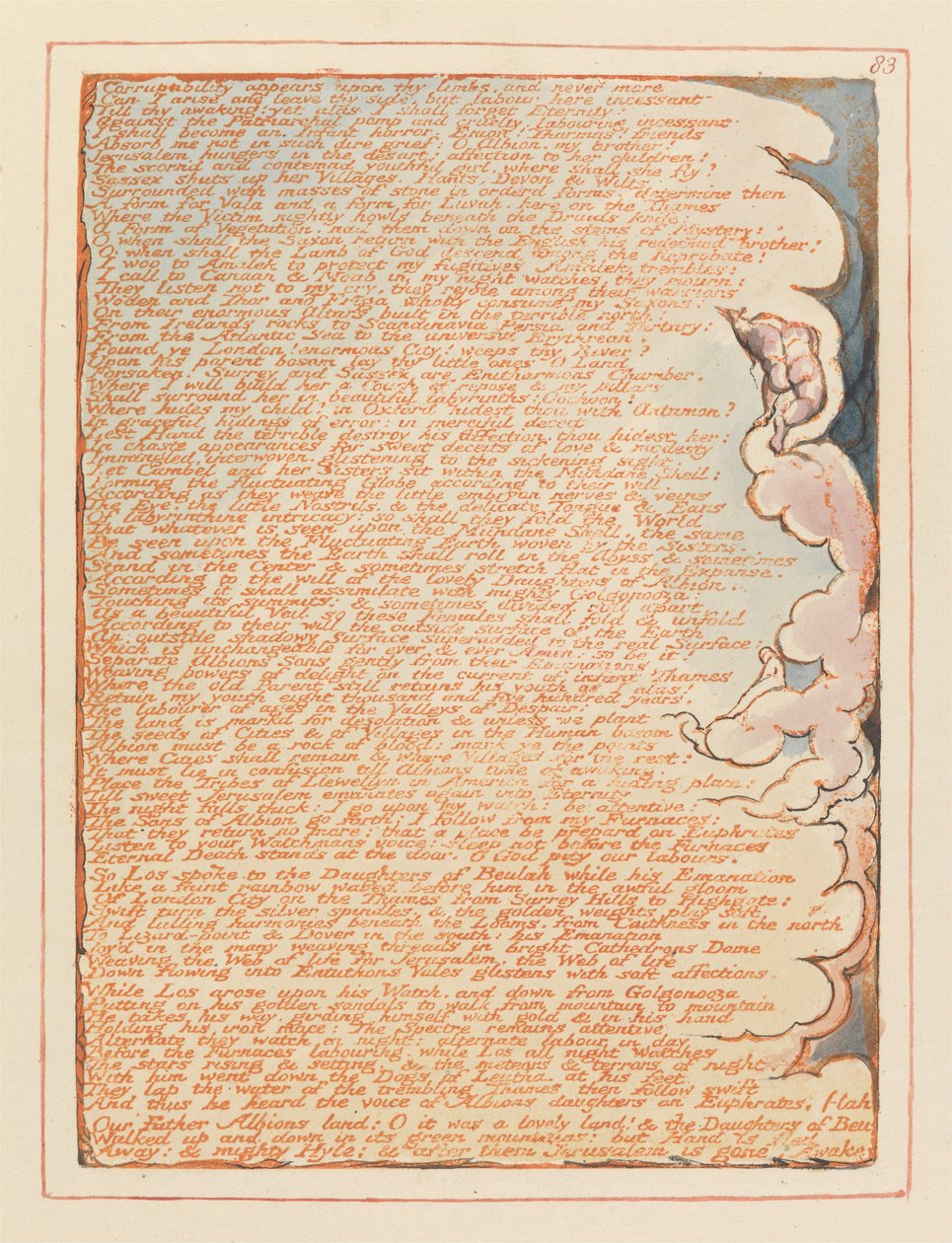 Gerusalemme, Tavola 83, La Corruzione appare sui tuoi arti... da William Blake