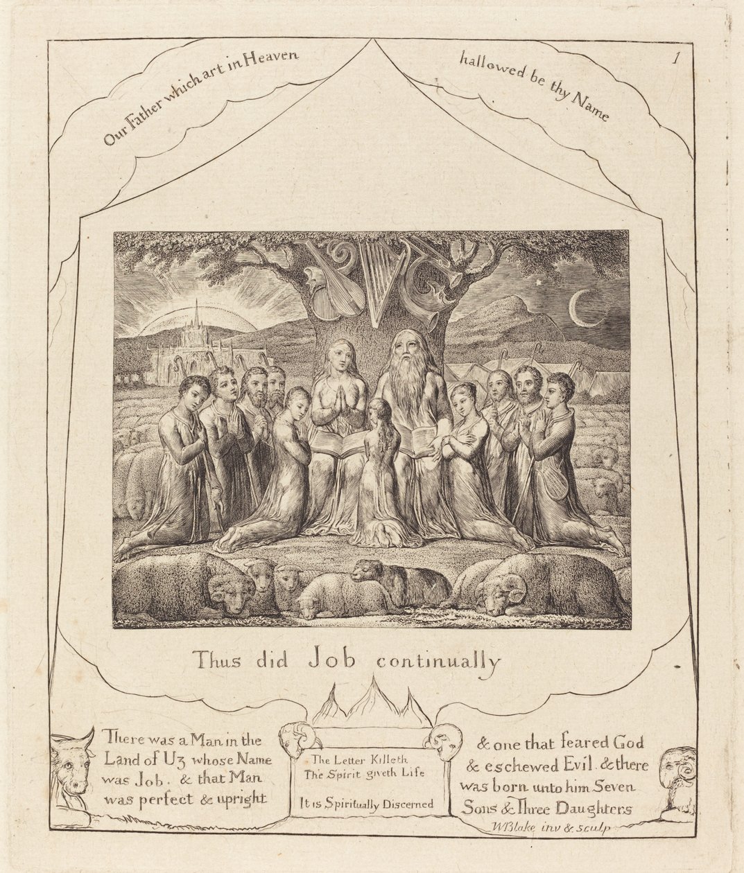 Giobbe e la sua famiglia da William Blake
