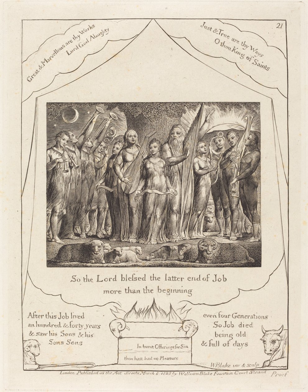 Giobbe e Sua Moglie Restaurati alla Prosperità, 1825 da William Blake