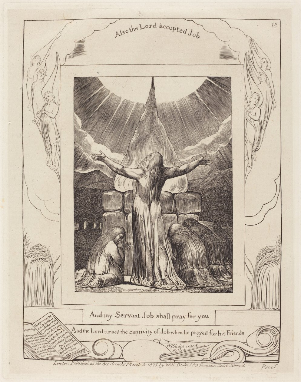 Il sacrificio di Giobbe da William Blake