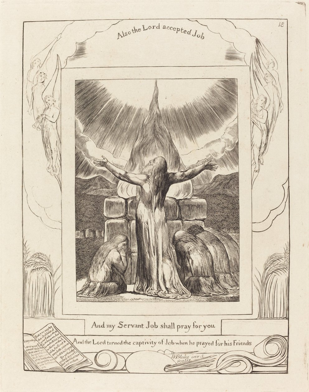 Il sacrificio di Giobbe, 1825 da William Blake