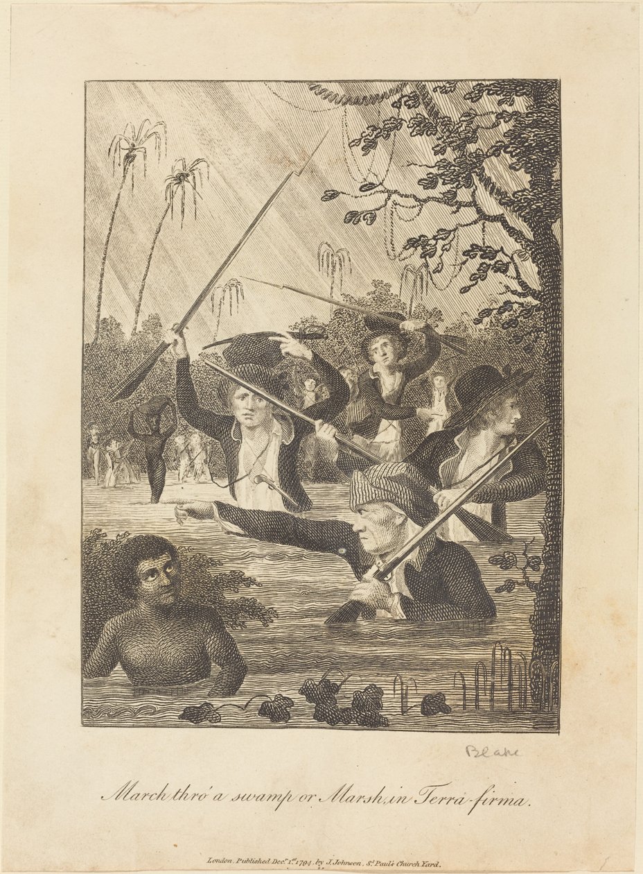 Marcia attraverso una palude in Terra-firma da William Blake