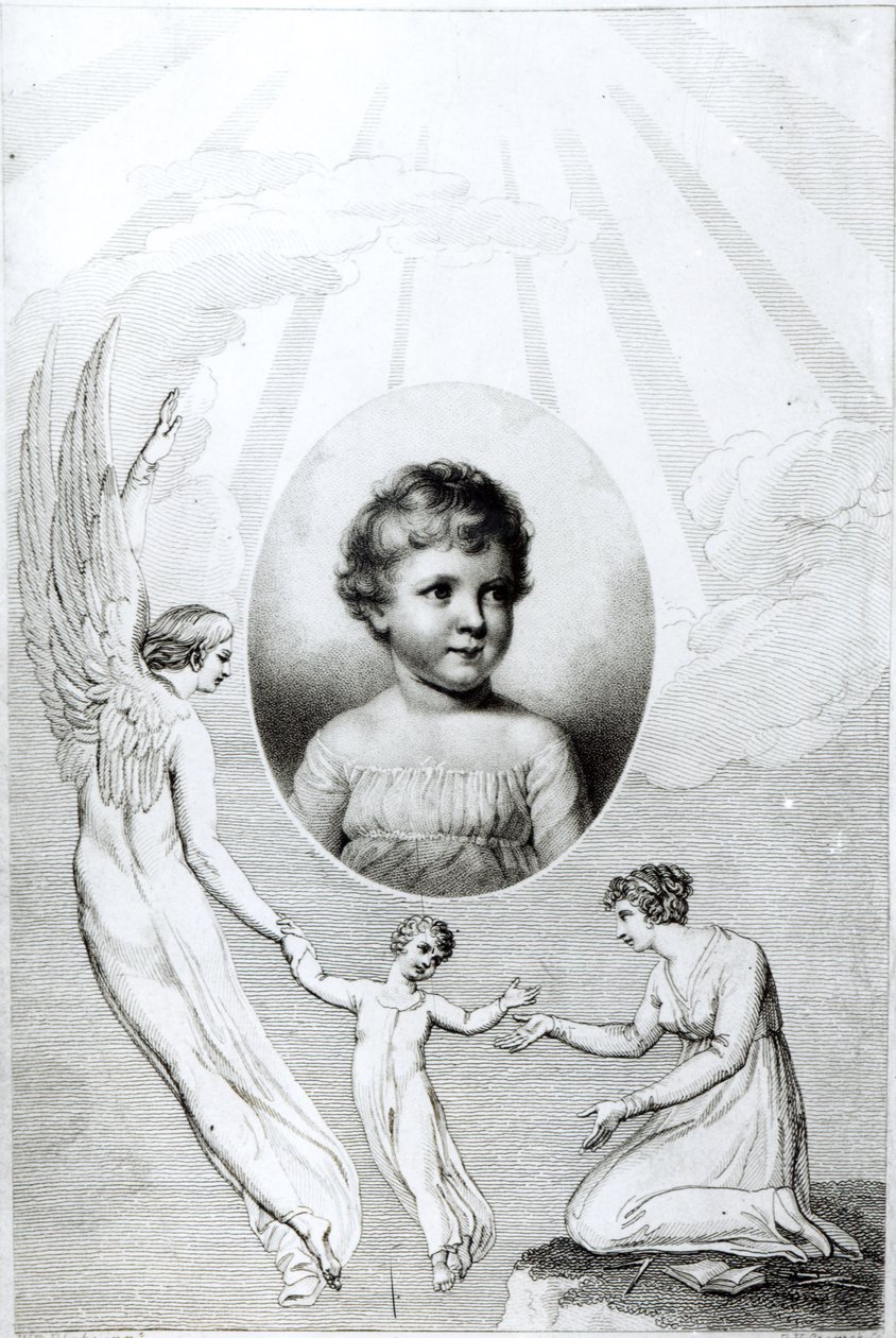 Mary Wollstonecraft Shelley (1797-1851) da bambina, inciso da Robert Hartley Cromek (1770-1812) 1805 da William Blake