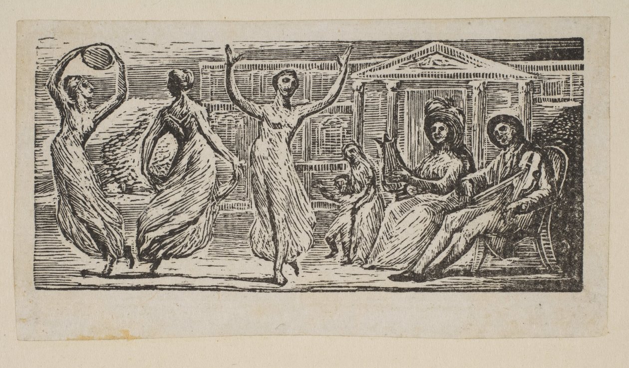 Menalco osserva le donne danzare, da Pastorali di Virgilio di Thornton, 1821 da William Blake
