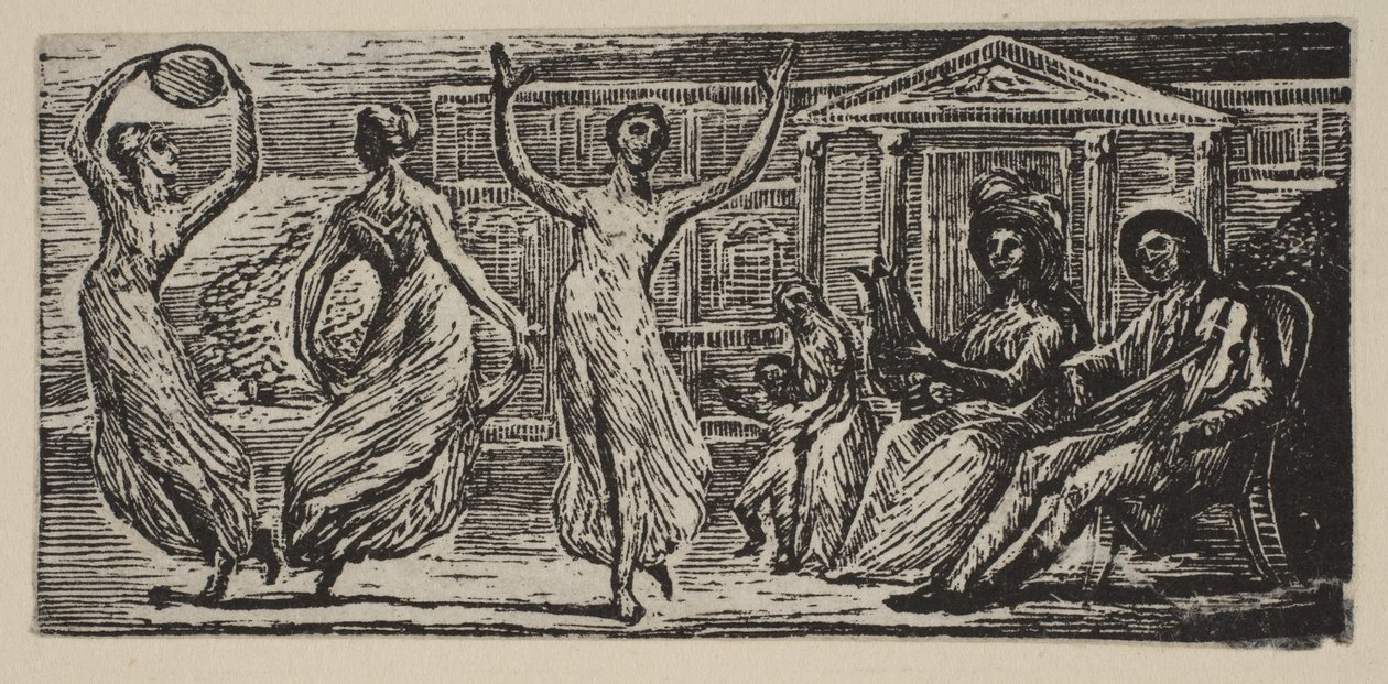 Menalco che guarda le donne danzare, da Pastorali di Virgilio di Thornton da William Blake