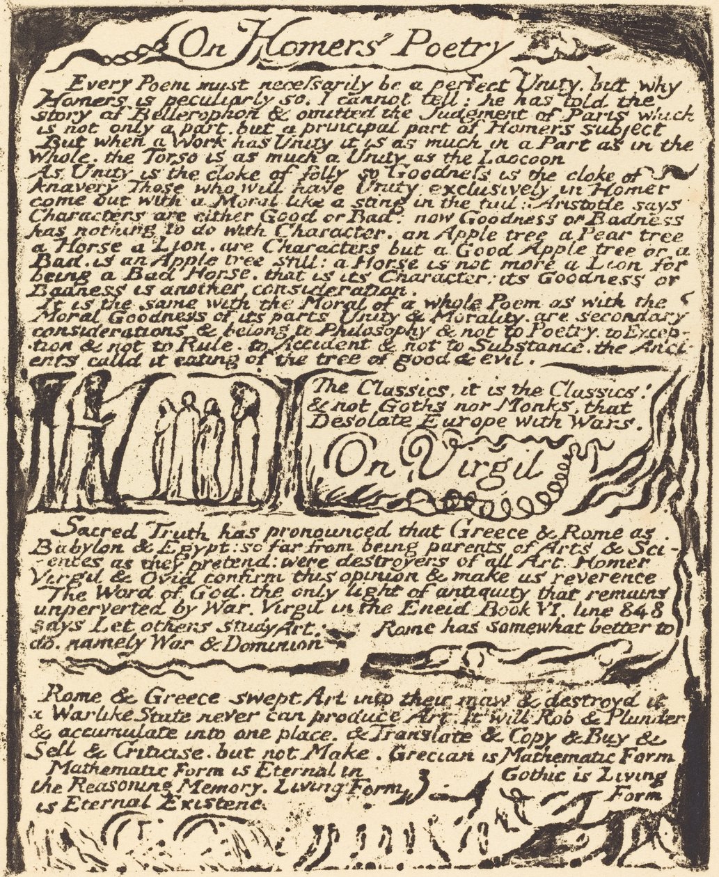 Sulla poesia di Omero e su Virgilio da William Blake