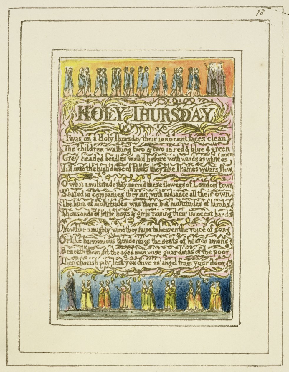 Giovedì Santo: tavola 18 da Songs of Innocence and of Experience (copia R) c.1802-08 da William Blake