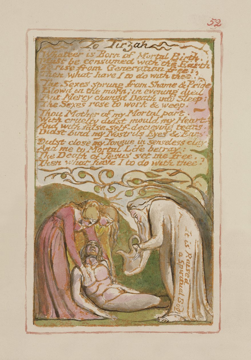 A Tirzah: tavola 52 da Songs of Innocence and of Experience (copia AA) c.1815-26 da William Blake