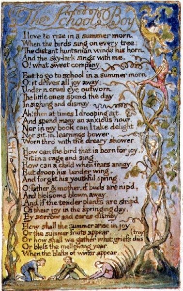 Il Ragazzo della Scuola: tavola 53 da Songs of Innocence and of Experience (copia AA) c.1815-26 da William Blake