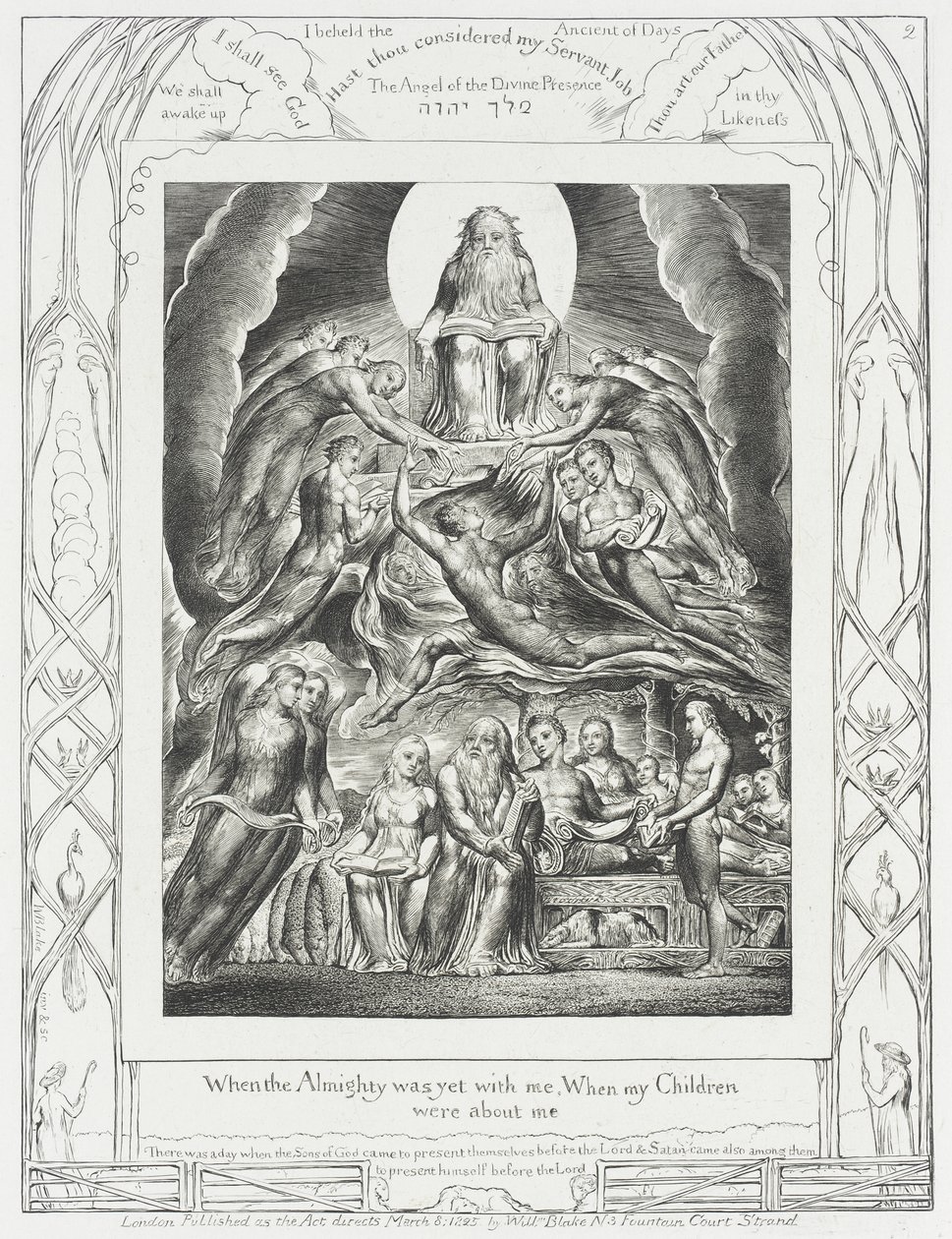 Satana si presenta al cospetto di Dio da William Blake