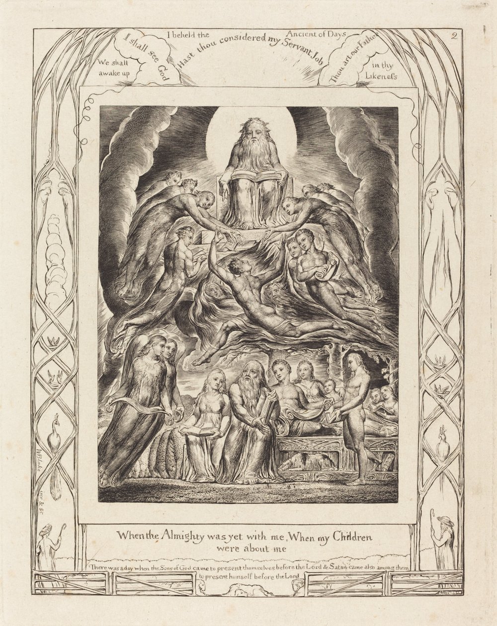 Satana davanti al trono di Dio da William Blake