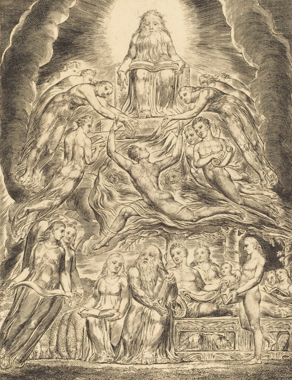 Satana davanti al trono di Dio da William Blake