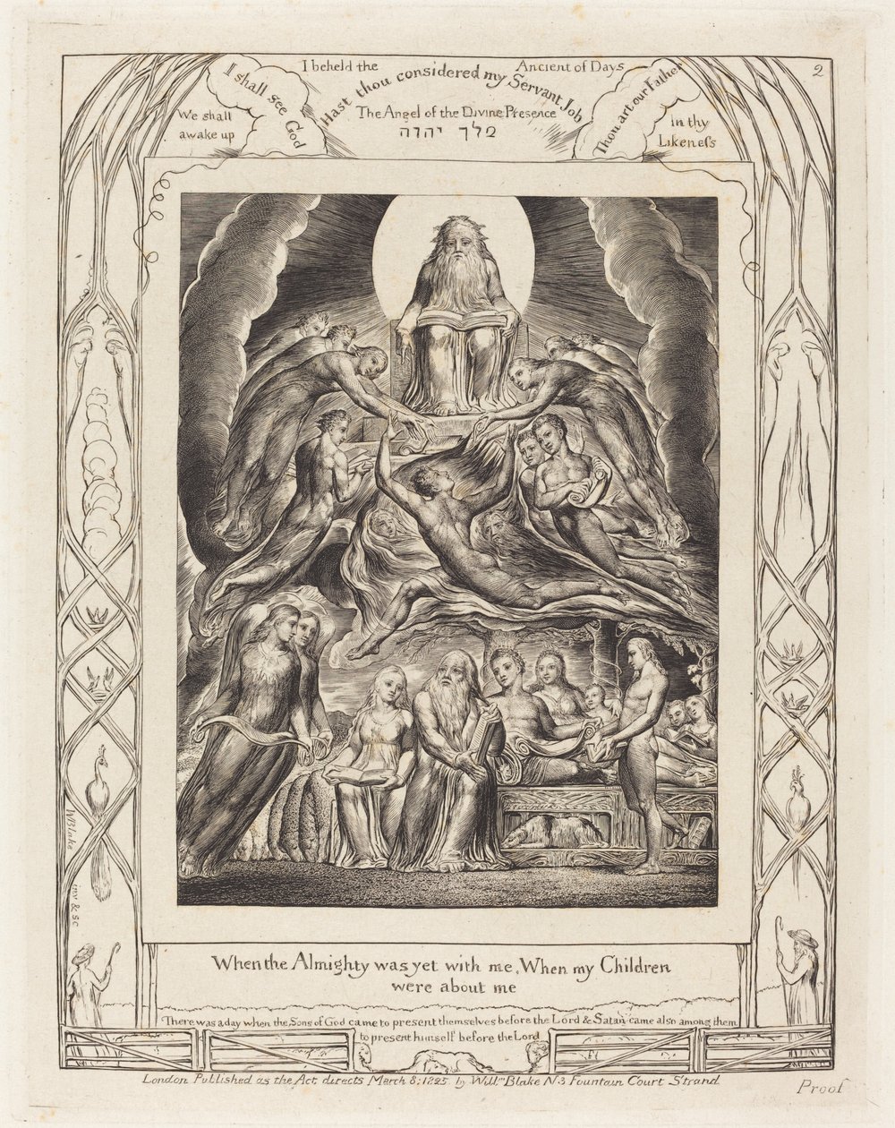 Satana davanti al trono di Dio da William Blake