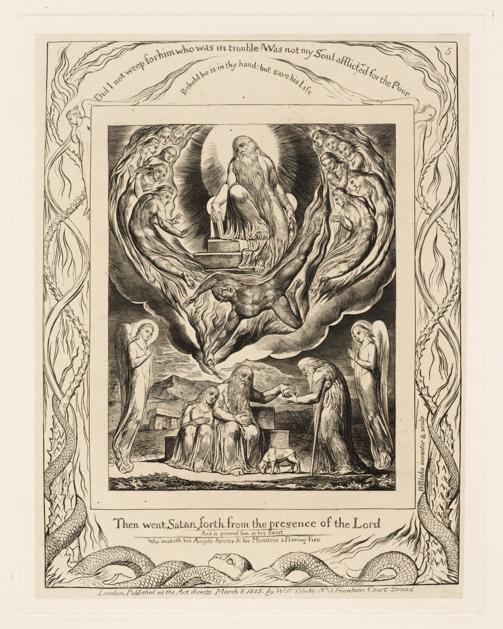 Satana che esce dalla presenza del Signore da William Blake