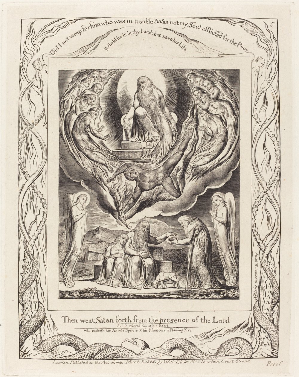 Satana che esce dalla presenza del Signore, 1825 da William Blake