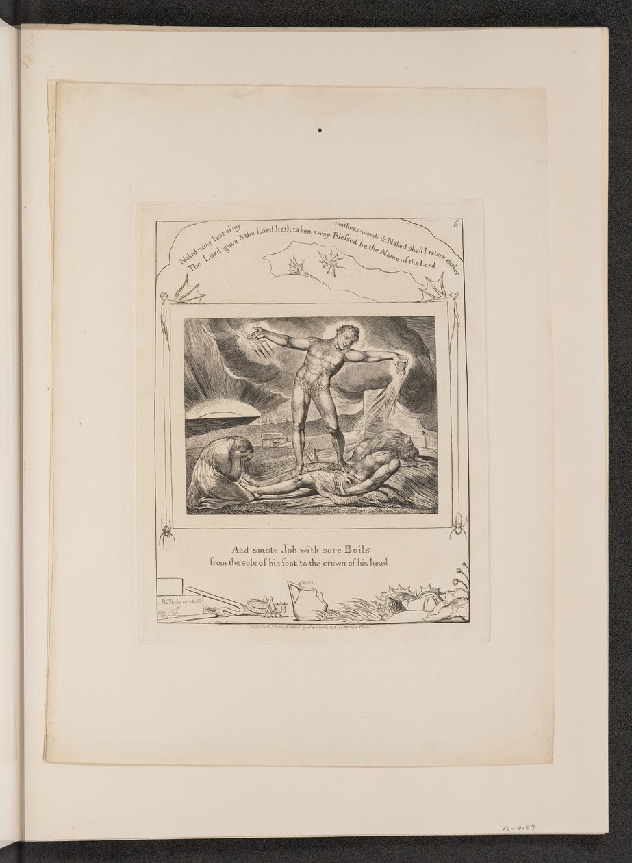Satana colpisce Giobbe con piaghe da William Blake