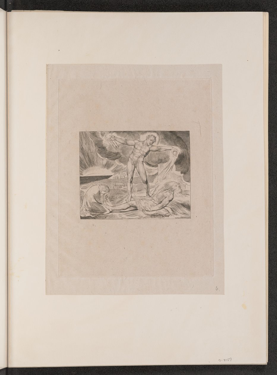 Satana colpisce Giobbe con piaghe da William Blake