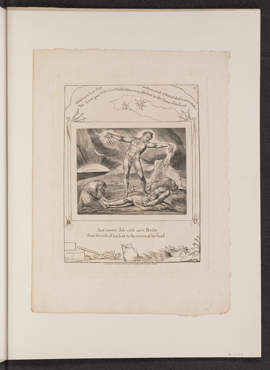 Satana colpisce Giobbe con le piaghe da William Blake