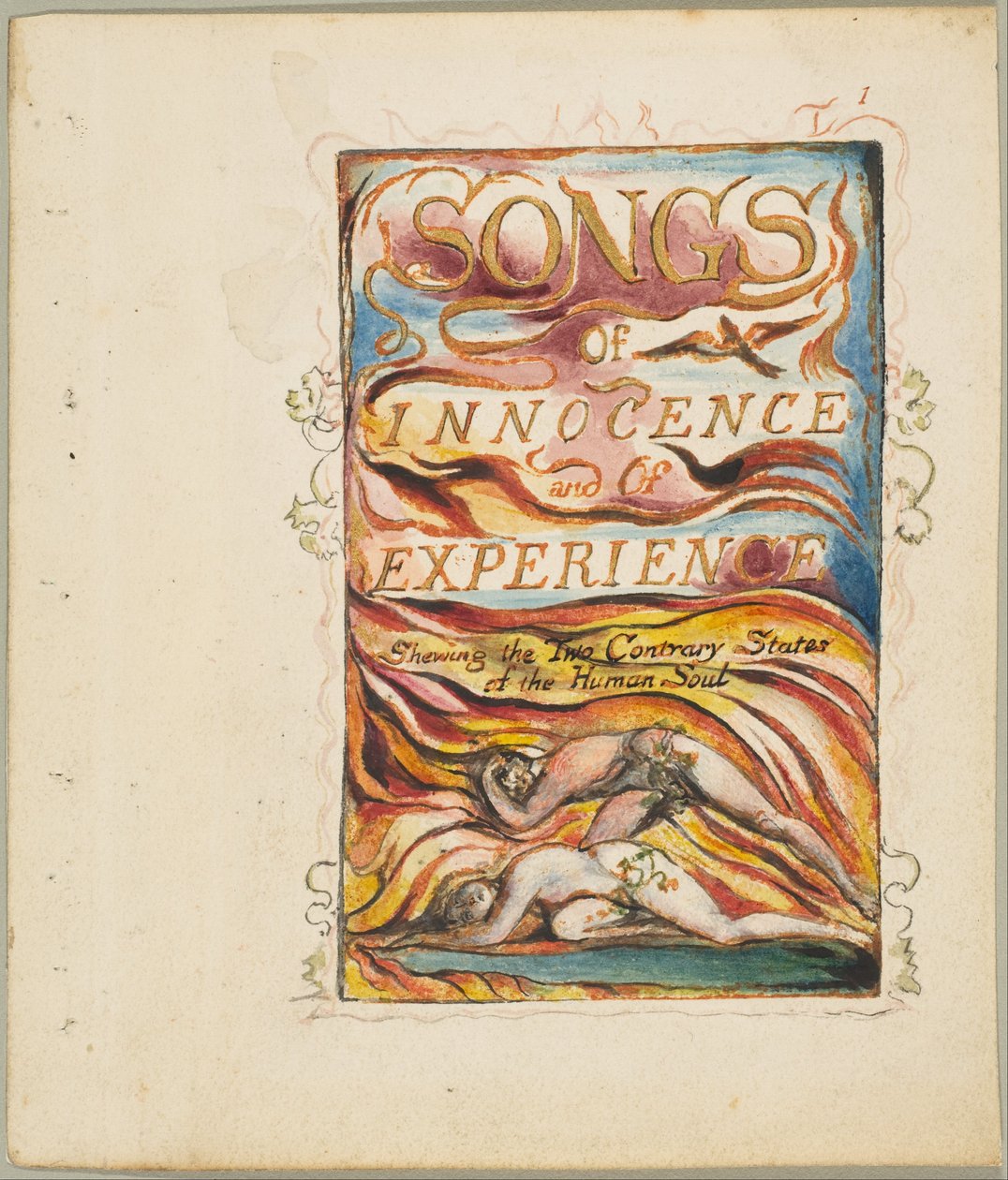 Lieder der Unschuld und der Erfahrung, die zwei gegensätzlichen Zustände der menschlichen Seele: Kombinierte Titelseite da William Blake