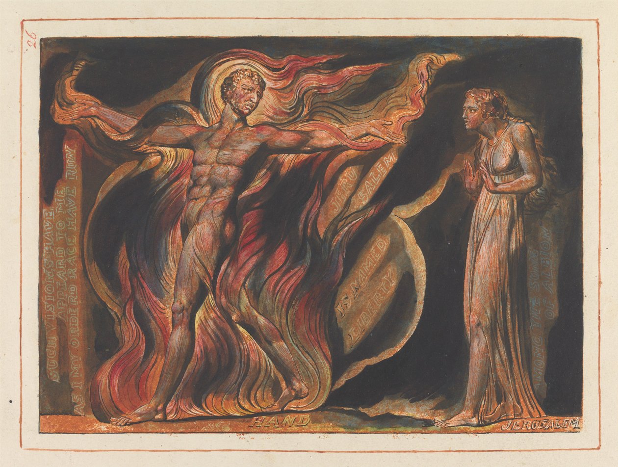 "Mi sono apparse tali visioni..."; Frontespizio del capitolo 2 (Tavola 26) da William Blake