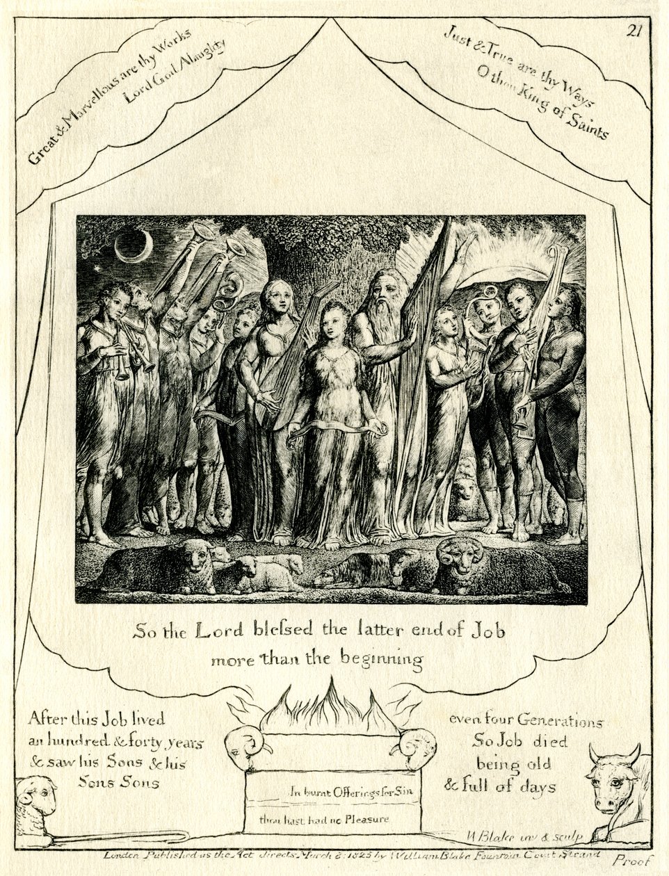 Il Libro di Giobbe 42:12 illustrato da William Blake da William Blake