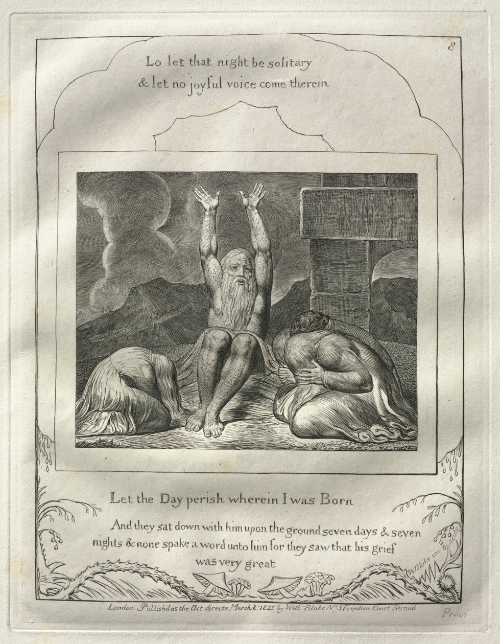 Il libro di Giobbe: No. 8, Che perisca il giorno in cui sono nato, 1825 da William Blake
